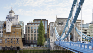 View across Twoer Bridge towards Sage offices and TBC